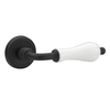 Roline Κ306 Πόμολο Πόρτας με Ροζέτα από Ορείχαλκο & Πορσελάνη Μαύρο Ματ-Λευκό Φ50x129mm